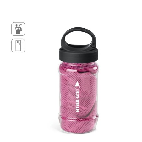 ARTX PLUS. Ensemble de bouteille en PP et PET et serviette de sport en polyamide et polyester